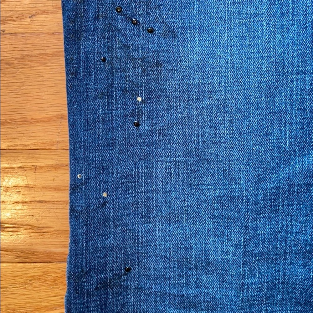 PRE-OWNED KAREN KANE DENIM JEWELED JEANS - Picture 9 of 13